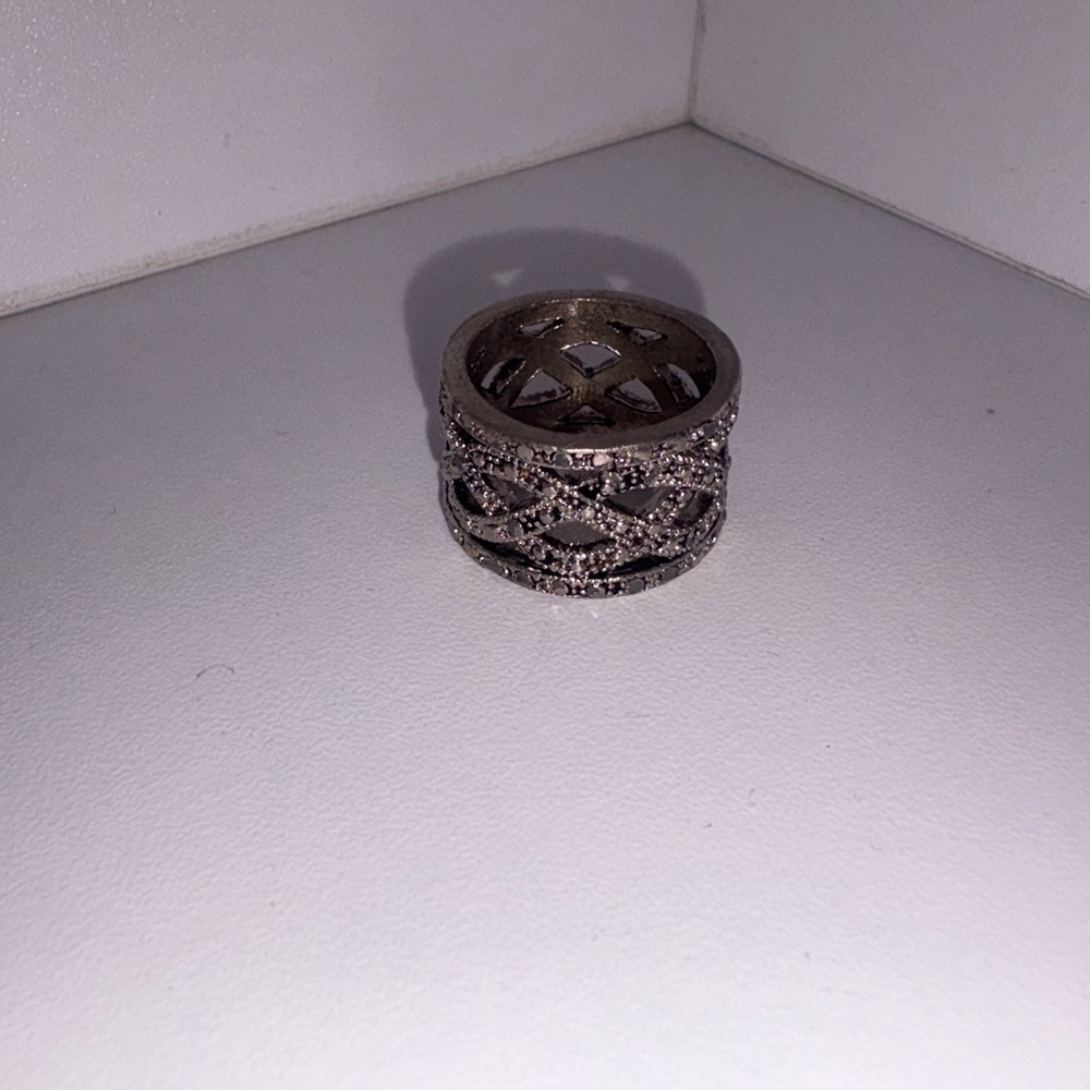 Ross Simons Sterling Silver 925 Braided Clear CZ Cluster Ring